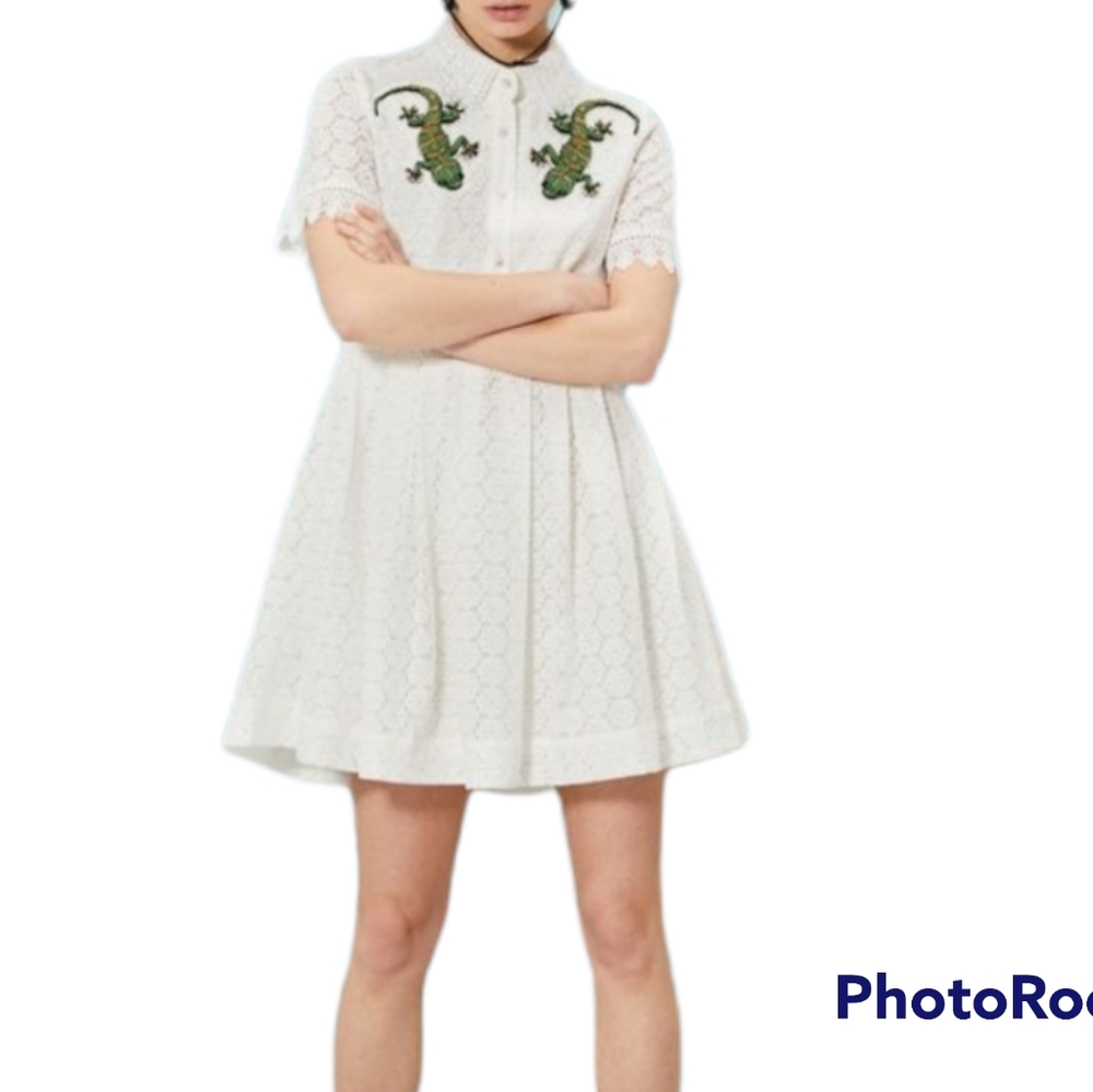 Sister Jane Amazonia white cotton lace skater dress size small